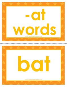cvc word cards -at words