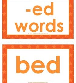 cvc word cards -ed words