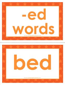 cvc word cards -ed words