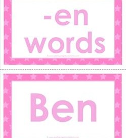 cvc word cards -en words