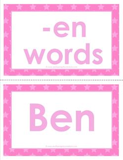 cvc word cards -en words