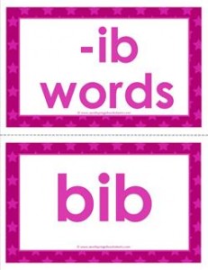 cvc word cards -ib words