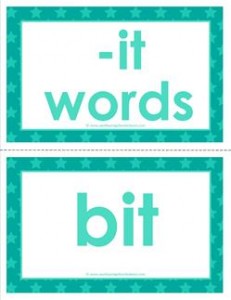 cvc word cards -it words