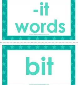 cvc word cards -it words