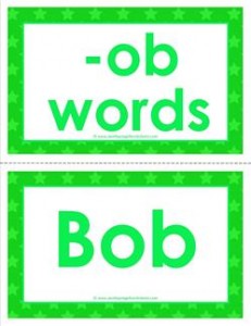 cvc word cards - ob words
