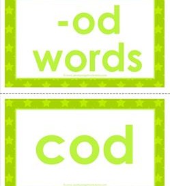 cvc word cards -od words