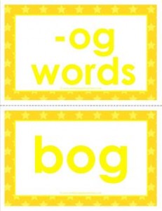 cvc word cards - og words