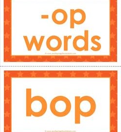 cvc word cards - op words