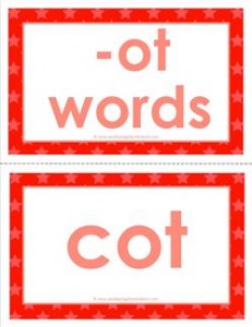 cvc word cards - ot words