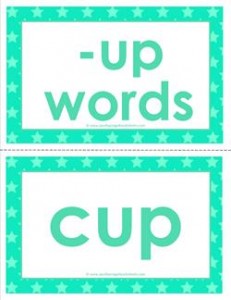 cvc word cards -up words