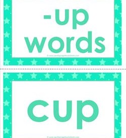 cvc word cards -up words
