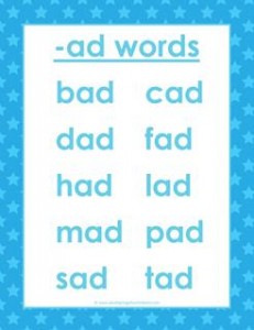 cvc words list - ad words