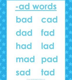 cvc words list - ad words