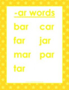 cvc words list -ar words