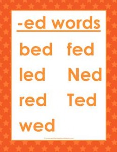 cvc words list -ed words