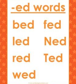 cvc words list -ed words