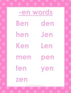 cvc words list -en words