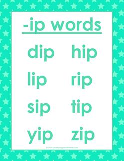 cvc words list -ip words