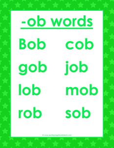 cvc words list -ob words