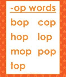 cvc words list -op words