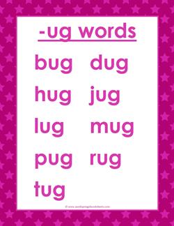 cvc words list -ug words