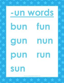 cvc words list -un words