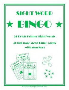 dolch sight word bingo - primer