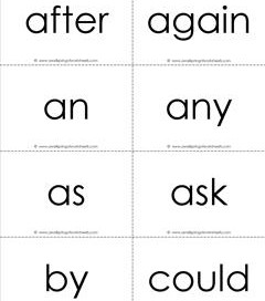 dolch sight word flash cards - first grade - black and white