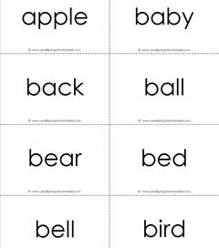 dolch sight word flash cards - nouns - black and white
