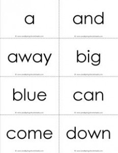 dolch sight word flash cards - pre-primer - black and white