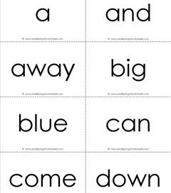 Dolch Sight Words Flash Cards Pre Primer Primer Nouns