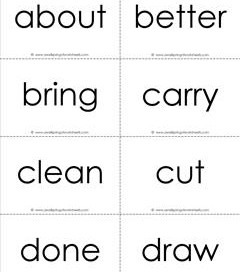 dolch sight word flash cards - third grade - black and white