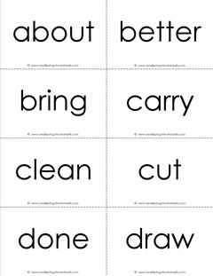 dolch sight word flash cards - third grade - black and white