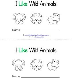 Emergent Reader - I Like Wild Animals - Sight Word Book