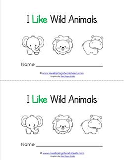 Emergent Reader - I Like Wild Animals - Sight Word Book