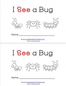 Emergent Reader - I See a Bug - Sight Word Book