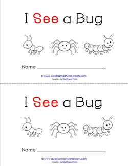 Emergent Reader - I See a Bug - Sight Word Book