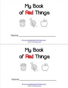 Emergent Reader - My Book of Red Things - Sight Word Book