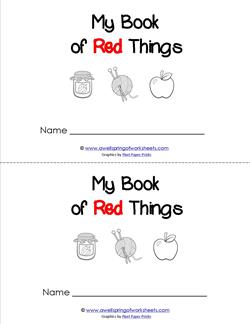 Emergent Reader - My Book of Red Things - Sight Word Book