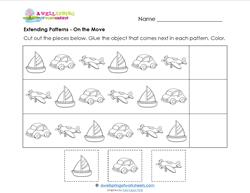 Extending Patterns - On the Move - Patterns Worksheets