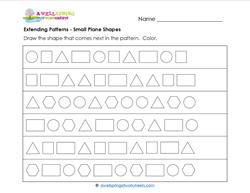 Extending Patterns - Small Plane Shapes - Patterns Worksheets