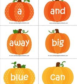 falll dolch sight word flashcards preprimer