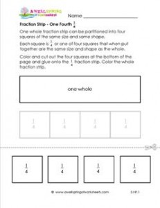 fraction strip one fourth