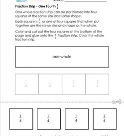 fraction strip one fourth