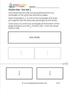 fraction strip one half