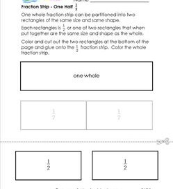 fraction strip one half