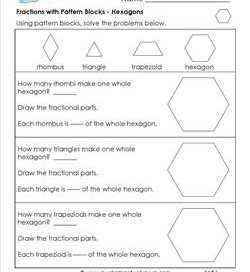 fractions with pattern blocks hexagons