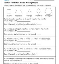 fractions with pattern blocks making shapes