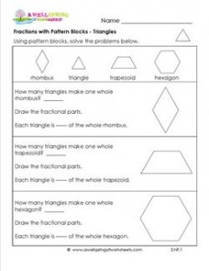 fractions with pattern blocks triangles