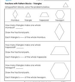 fractions with pattern blocks triangles